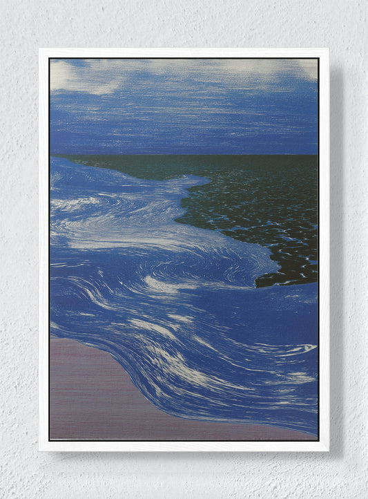 SYNTHWAVE SHORE - White frame canvas