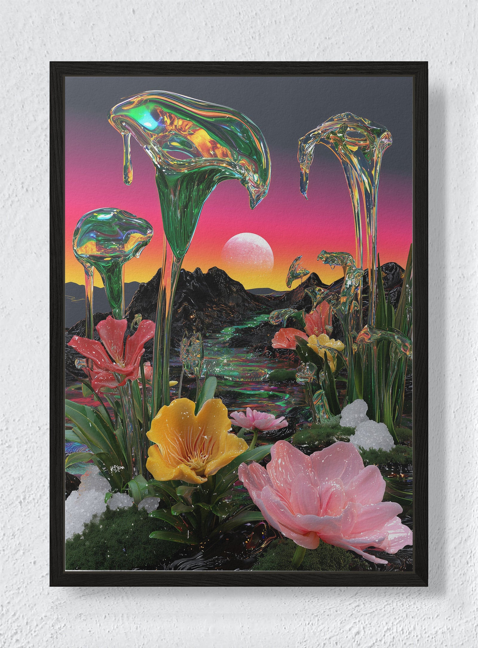 TANGLED ORIGAMI - Black frame canvas