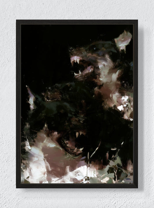 TEETH IN THE DARK - Black frame canvas