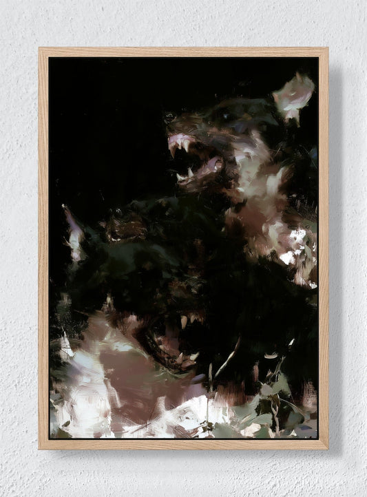 TEETH IN THE DARK - Natural frame canvas