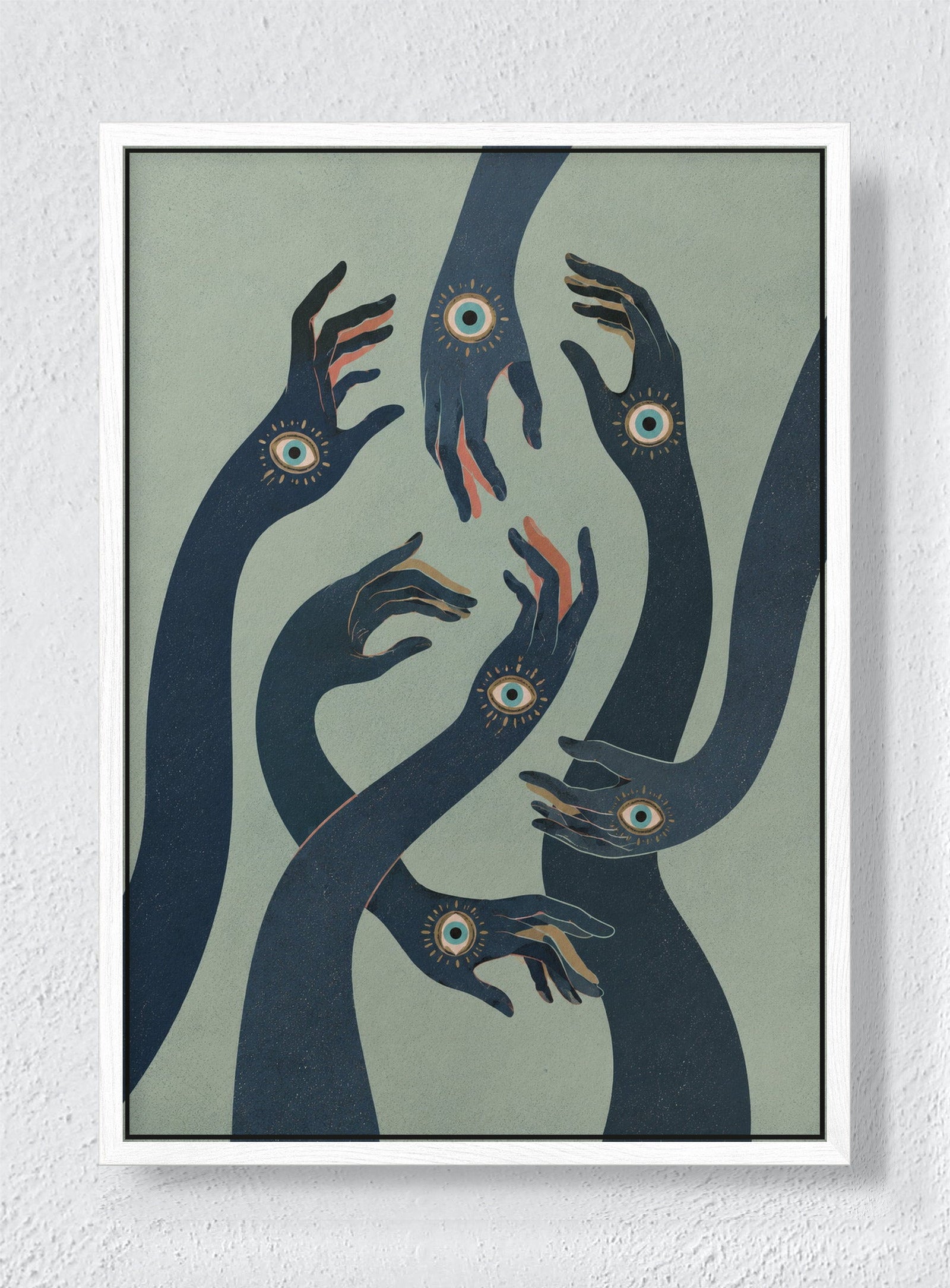 TENDRILS - White frame canvas