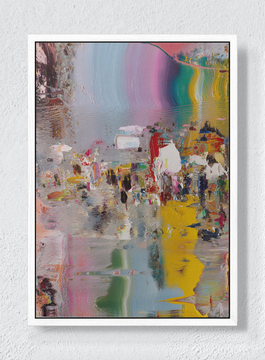 THE ART OF SPLITTING SOFTLY - White frame canvas