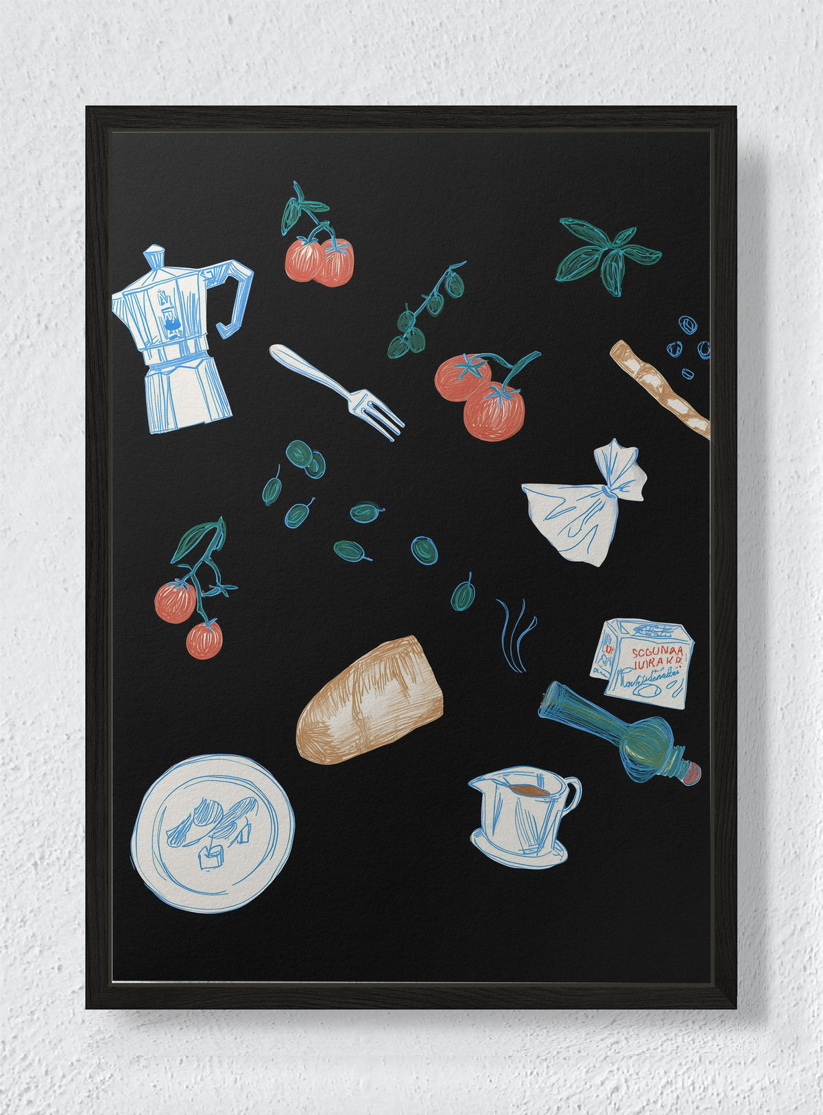 THE CULINARY COMPASS - Black frame canvas