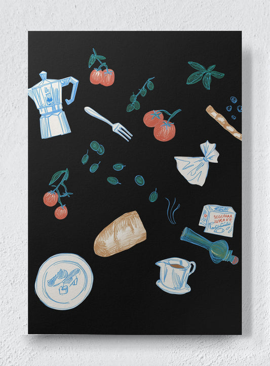 THE CULINARY COMPASS - Unframed canvas