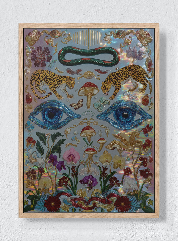 THE GARDEN OF WATCHFUL BEASTS - Natural frame canvas