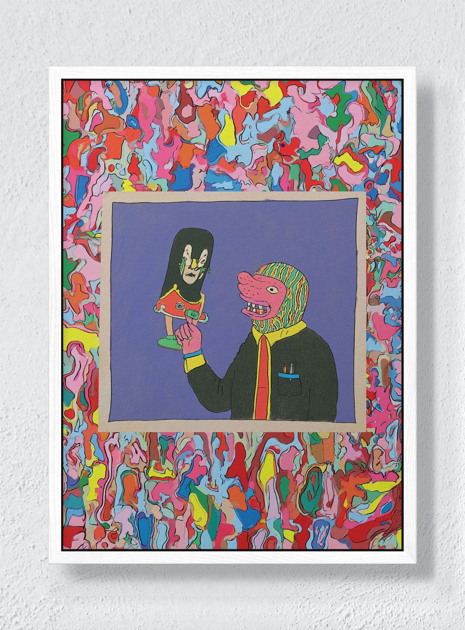 THE HANDLER - White frame canvas