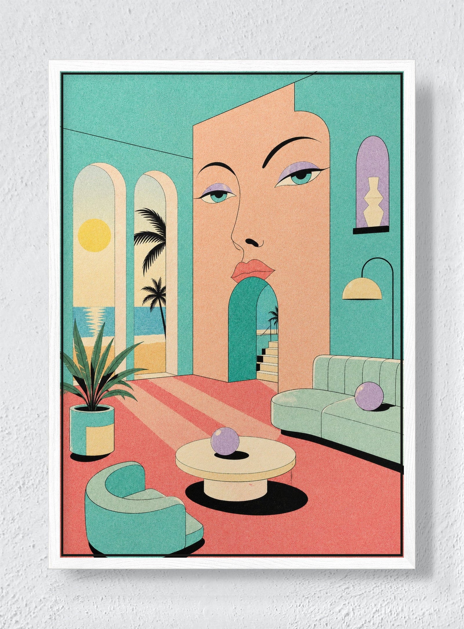 THE HOSTESS - White frame canvas