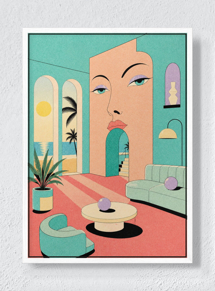 THE HOSTESS - White frame canvas