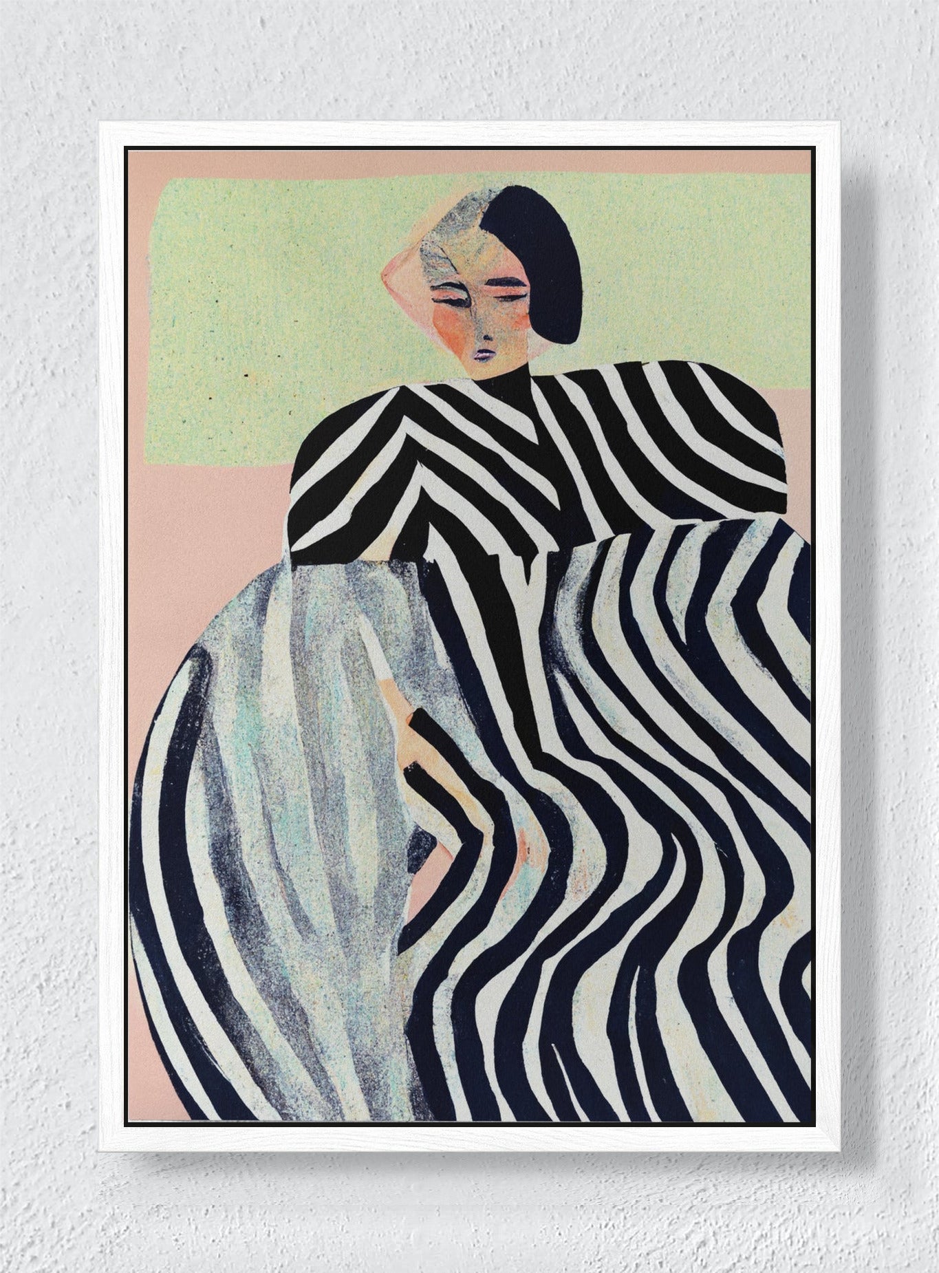 THE HYPNOTIC MUSE - White frame canvas
