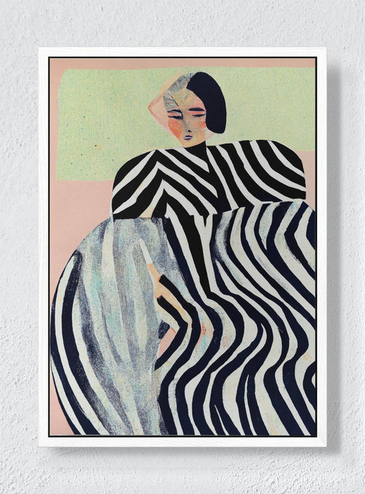 THE HYPNOTIC MUSE - White frame canvas