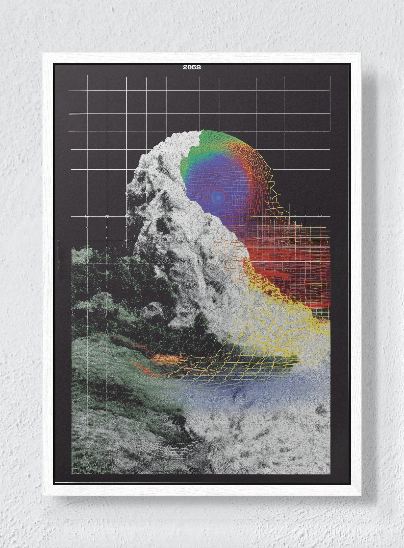 THE LOOM HESITATES - White frame canvas