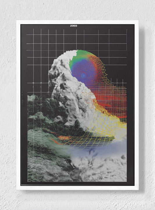 THE LOOM HESITATES - White frame canvas