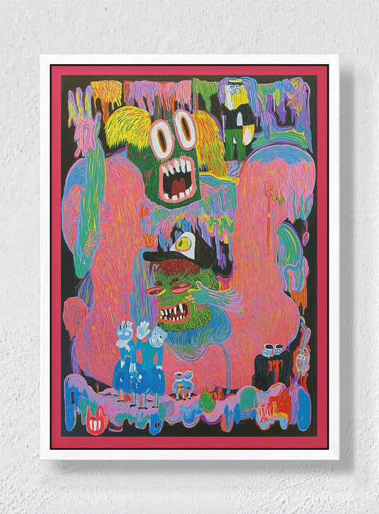 THE MELTDOWN - White frame canvas