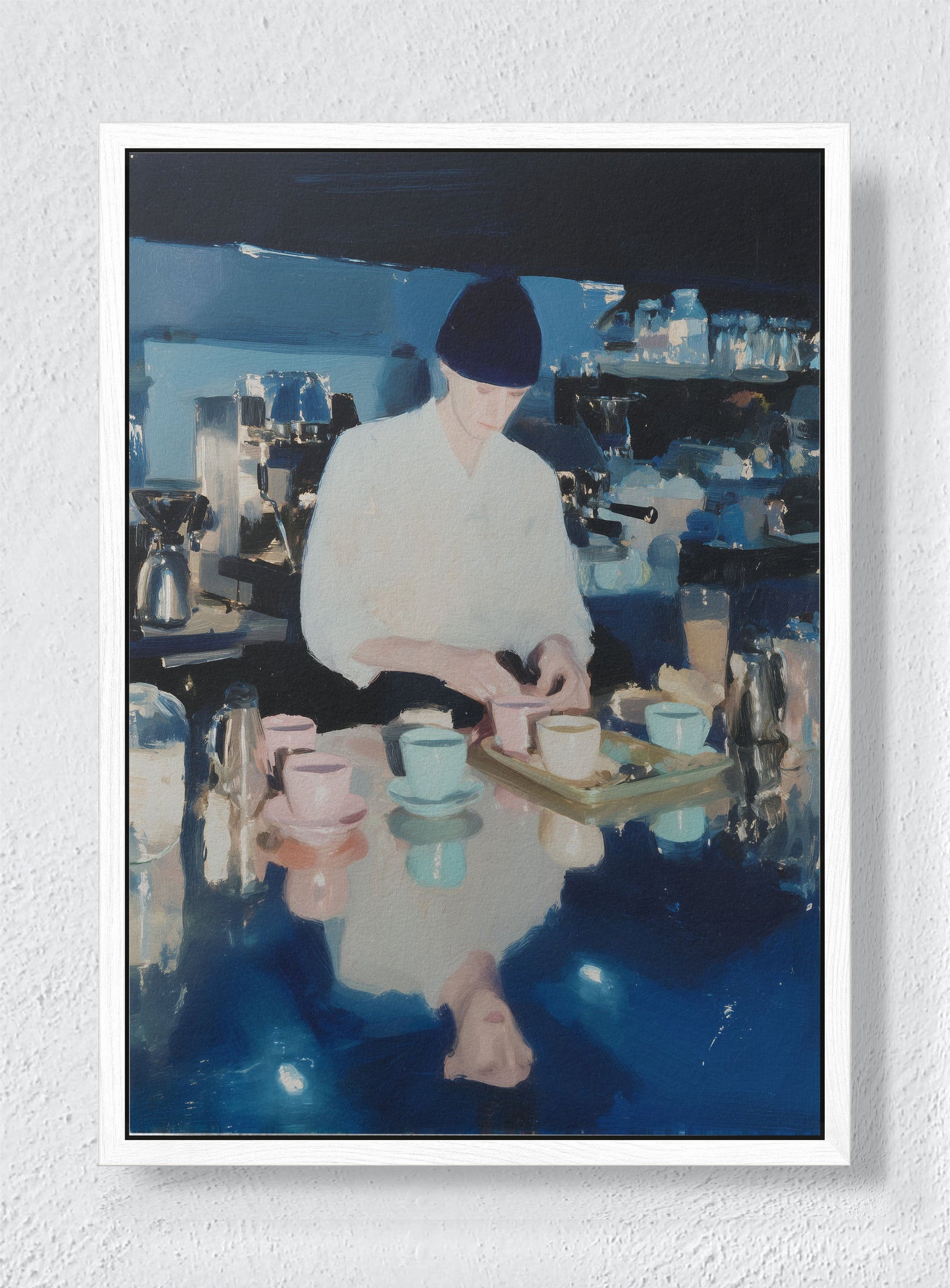 THE MORNING SHIFT - White frame canvas