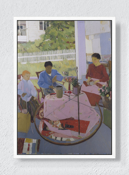 THE QUIET COMPANY OF FRIENDS - White frame canvas