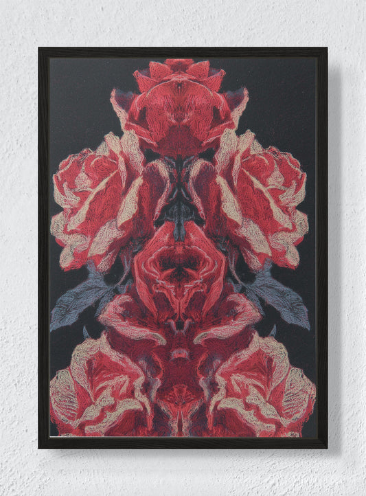 THE RED ORACLE - Black frame canvas