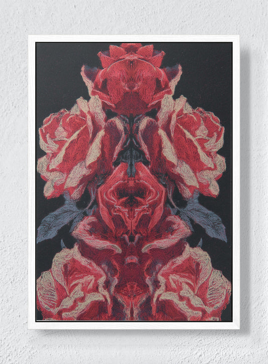 THE RED ORACLE - White frame canvas