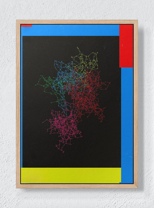 THE SQUARE THAT WANTED TO BE AIR - Natural frame canvas