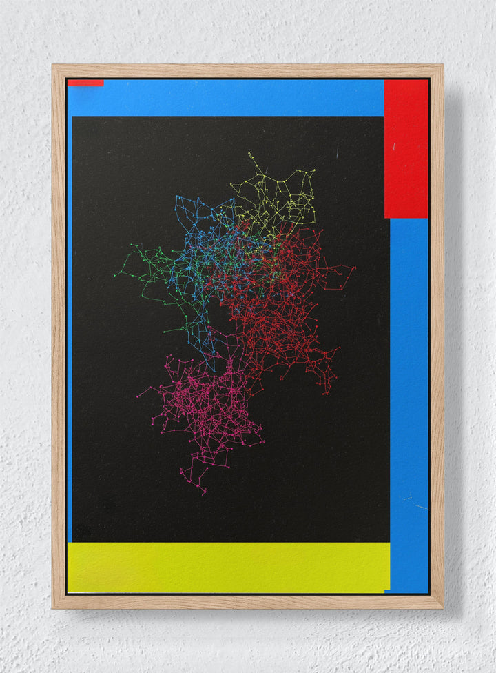 THE SQUARE THAT WANTED TO BE AIR - Natural frame canvas