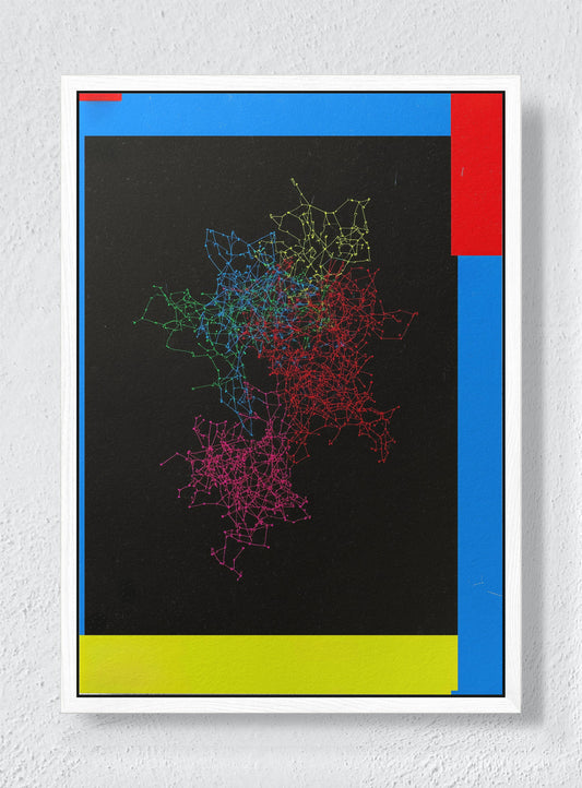 THE SQUARE THAT WANTED TO BE AIR - White frame canvas