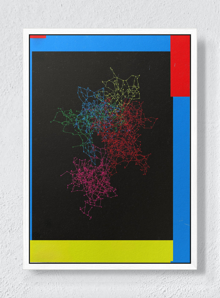 THE SQUARE THAT WANTED TO BE AIR - White frame canvas