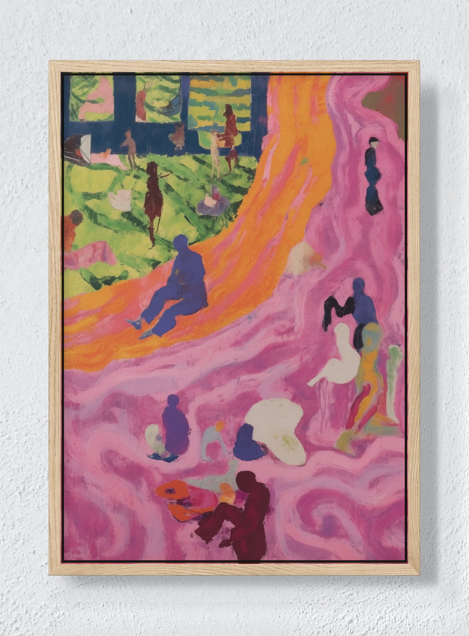 THE SWIM - Natural frame canvas