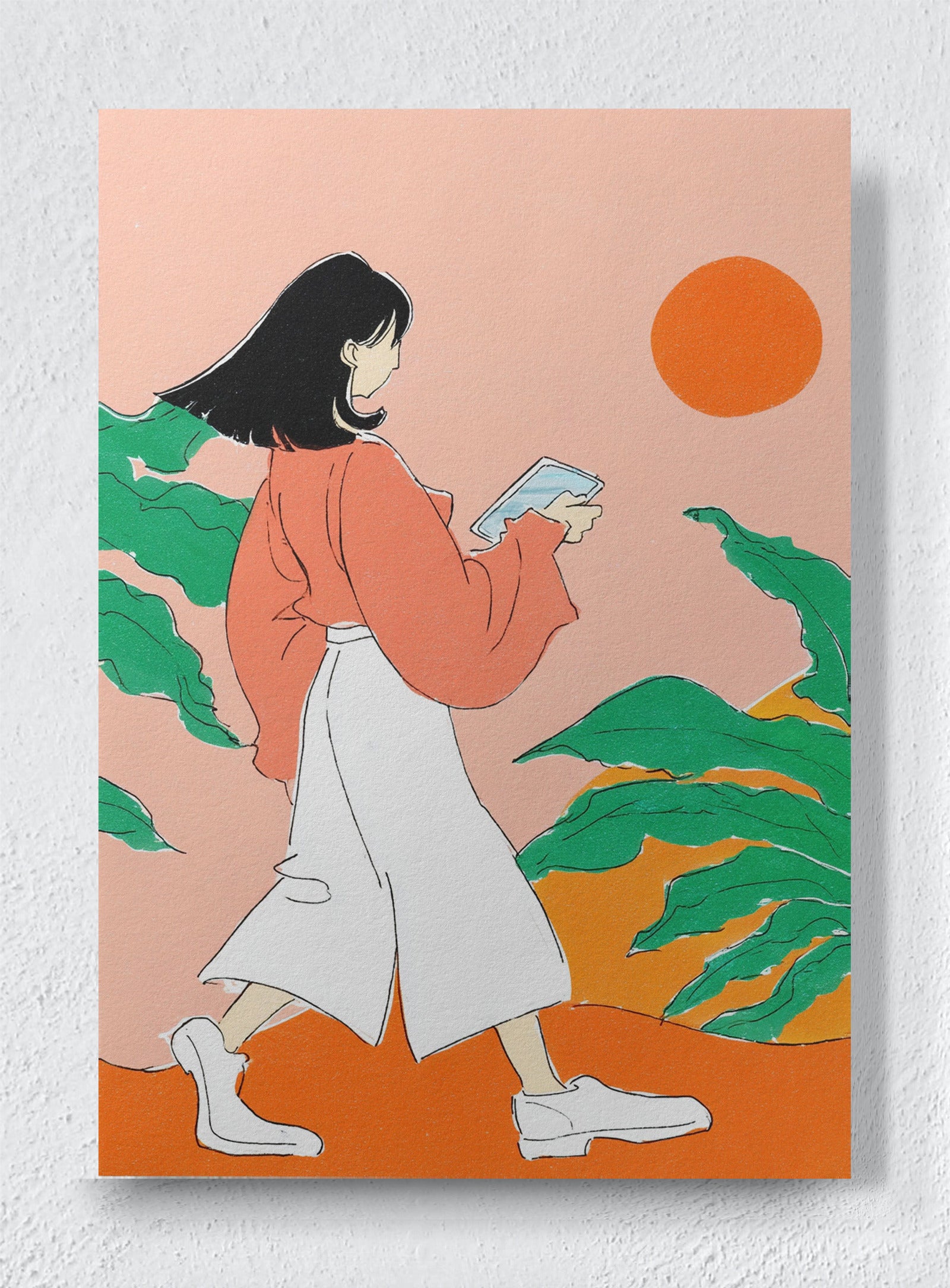 THE WALKING READER - Unframed canvas