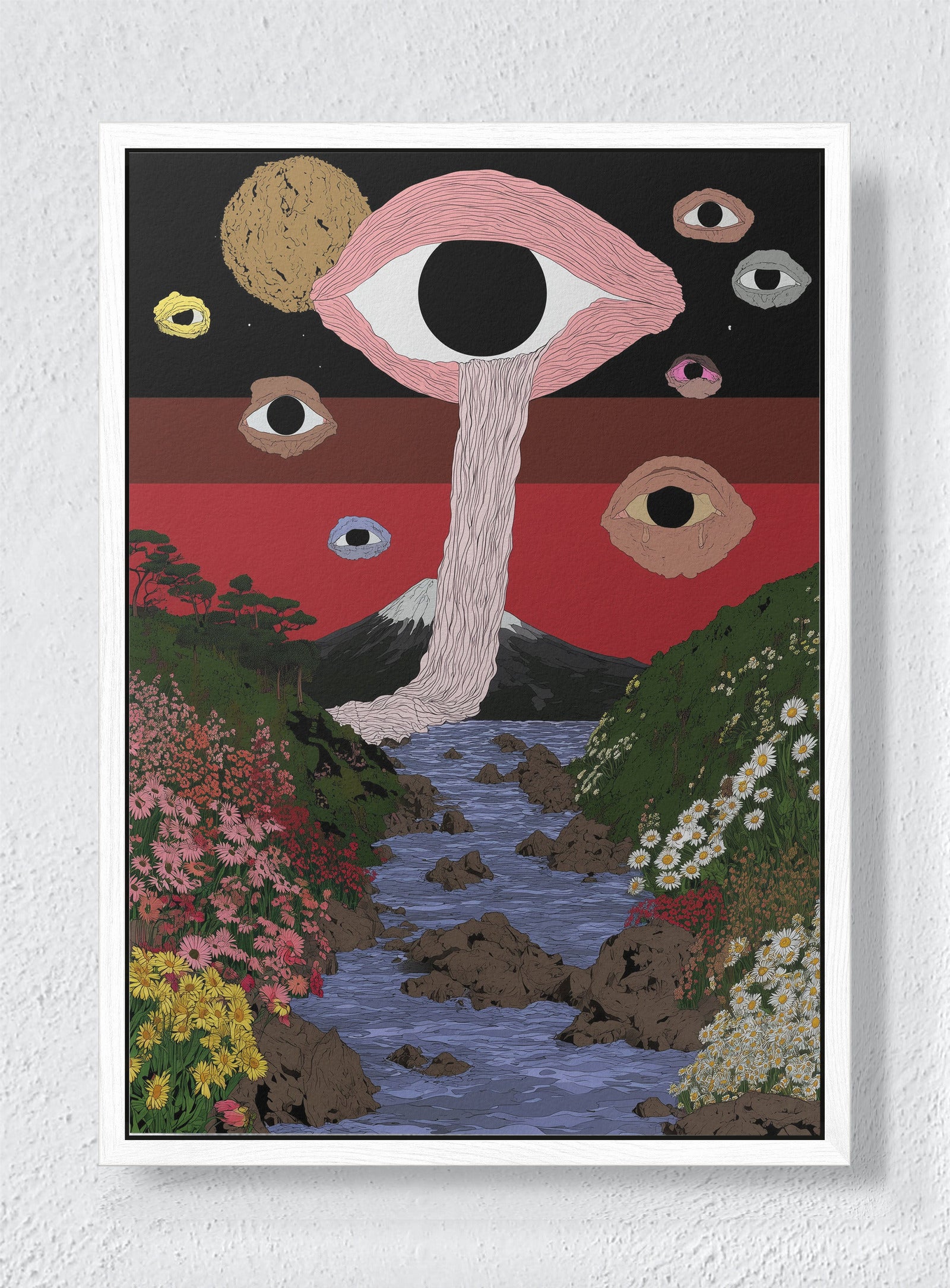 THE WATCHFUL VALLEY - White frame canvas