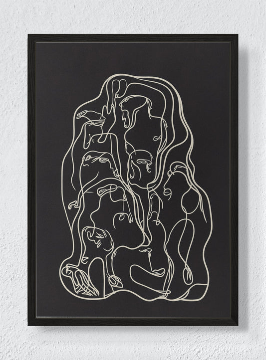 THREADS OF HUMANITY - Black frame canvas
