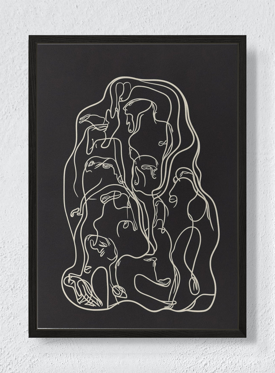 THREADS OF HUMANITY - Black frame canvas