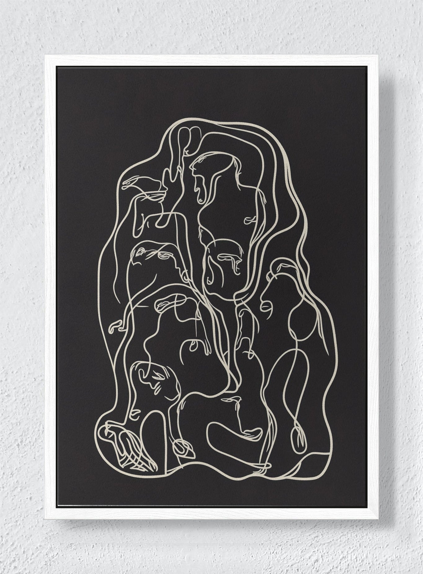 THREADS OF HUMANITY - White frame canvas