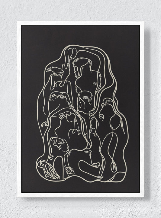 THREADS OF HUMANITY - White frame canvas