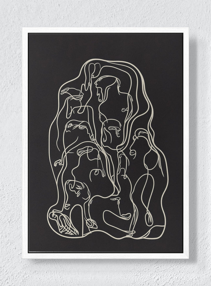 THREADS OF HUMANITY - White frame canvas