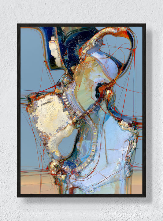 THREADS THROUGH THE BLUE - Black Frame