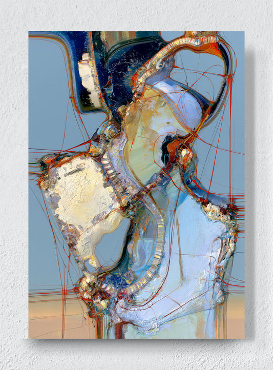 THREADS THROUGH THE BLUE - Unframed canvas