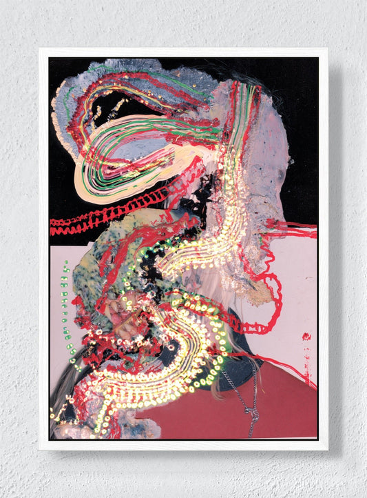 THREADS TURNING TO LIGHT - White frame canvas