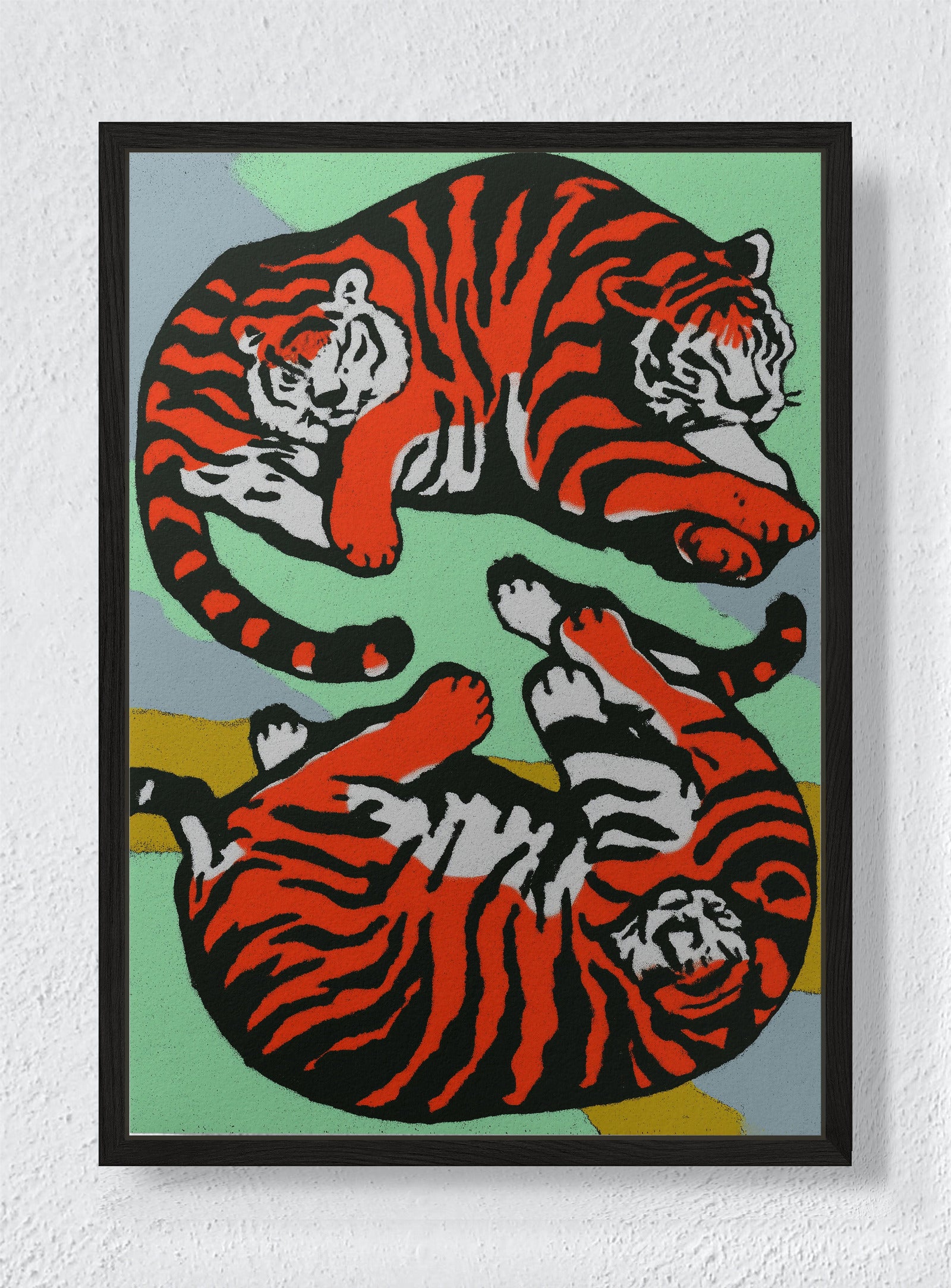 TIGER YIN YANG - Black frame canvas