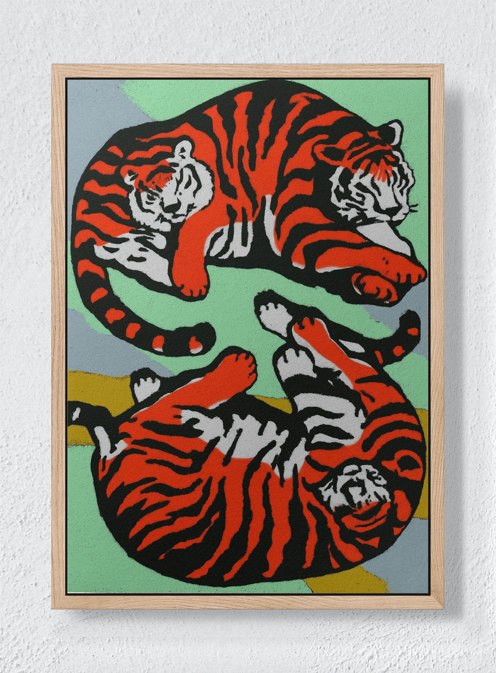 TIGER YIN YANG - Natural frame canvas
