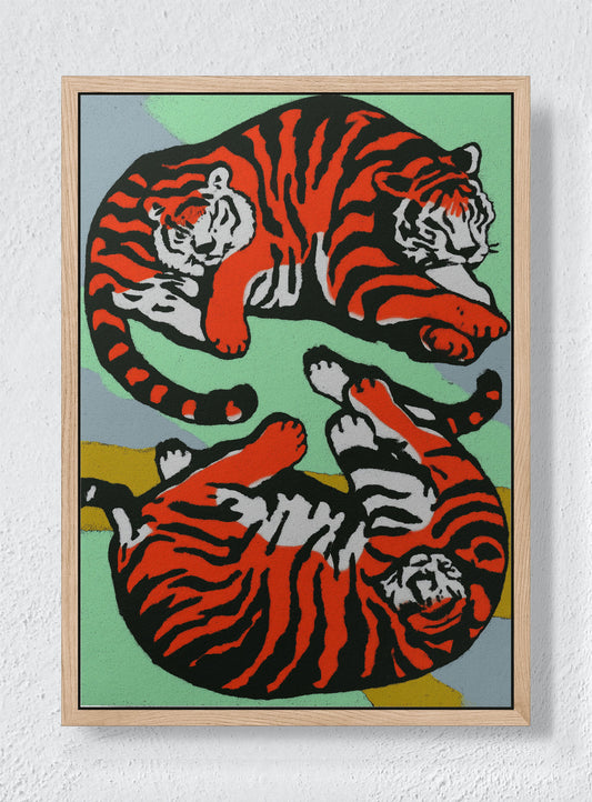 TIGER YIN YANG - Natural frame canvas