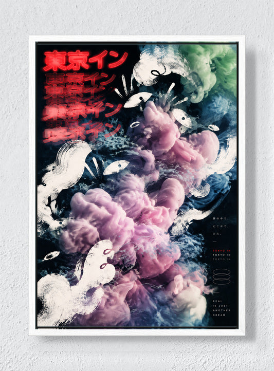 TOKYO IN - White frame canvas
