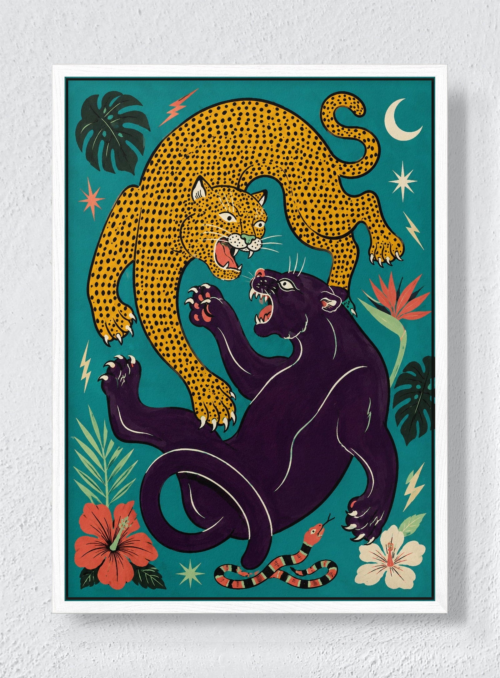 TOOTH & CLAW - White frame canvas
