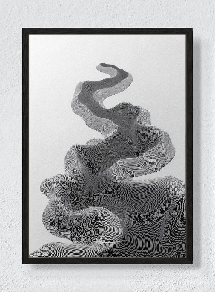 TOPOGRAPHIC FLOW - Black frame canvas