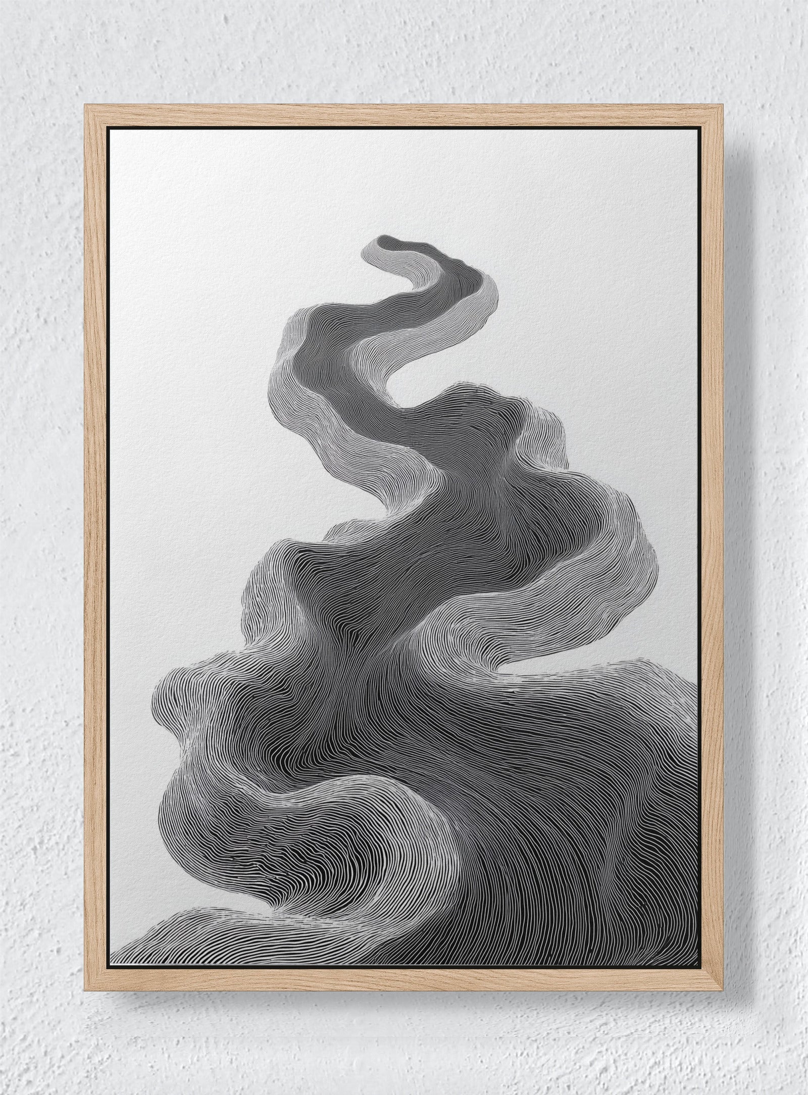 TOPOGRAPHIC FLOW - Natural frame canvas