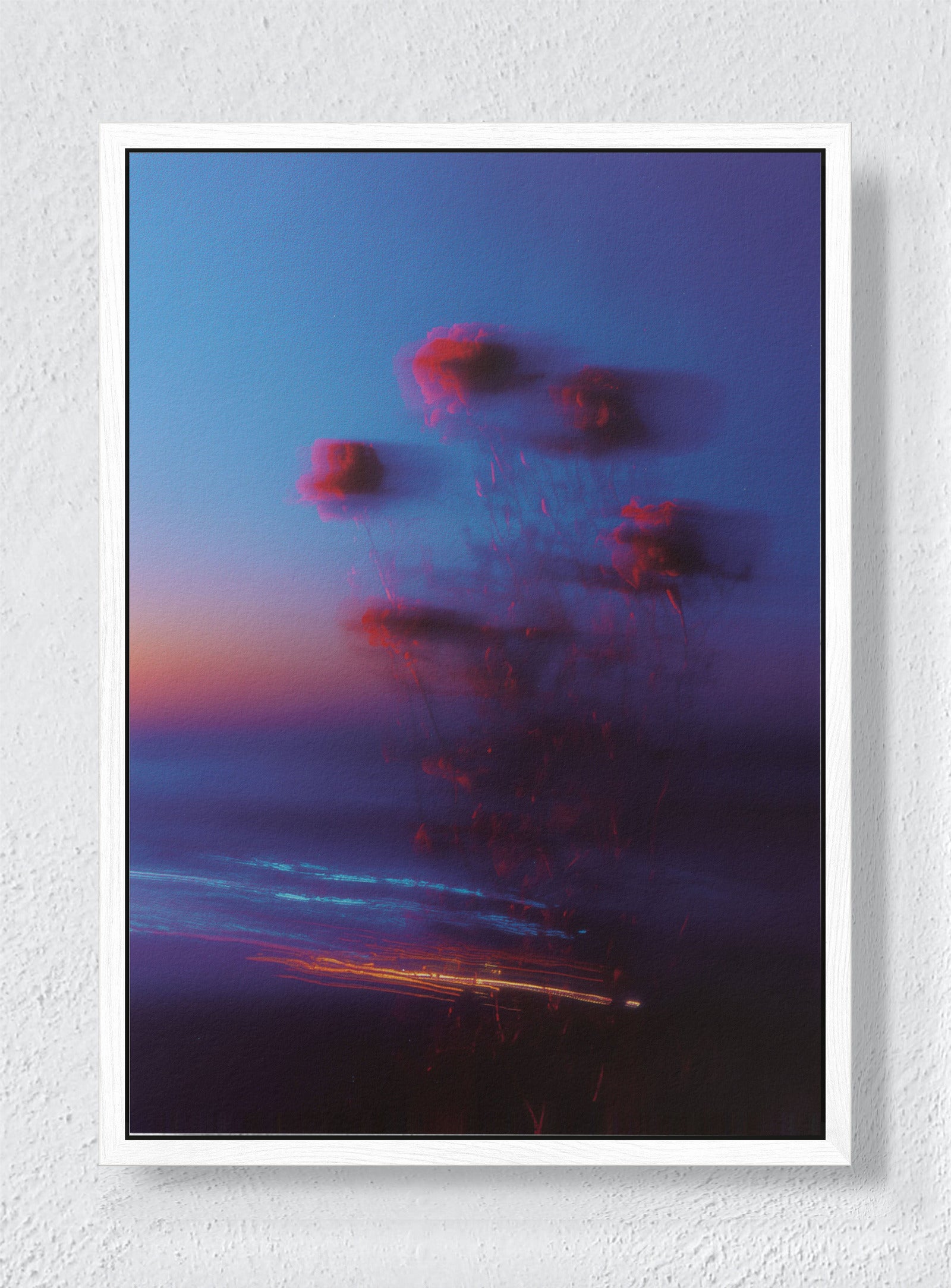 TWILIGHT TREMORS - White frame canvas
