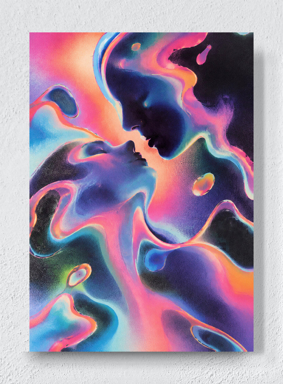 TWO FACES IN NEON WEATHER - Unframed canvas