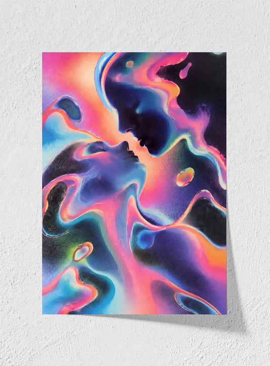 TWO FACES IN NEON WEATHER - Unframed