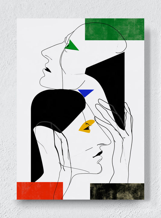 TWO FACES ONE THOUGHT - Unframed canvas