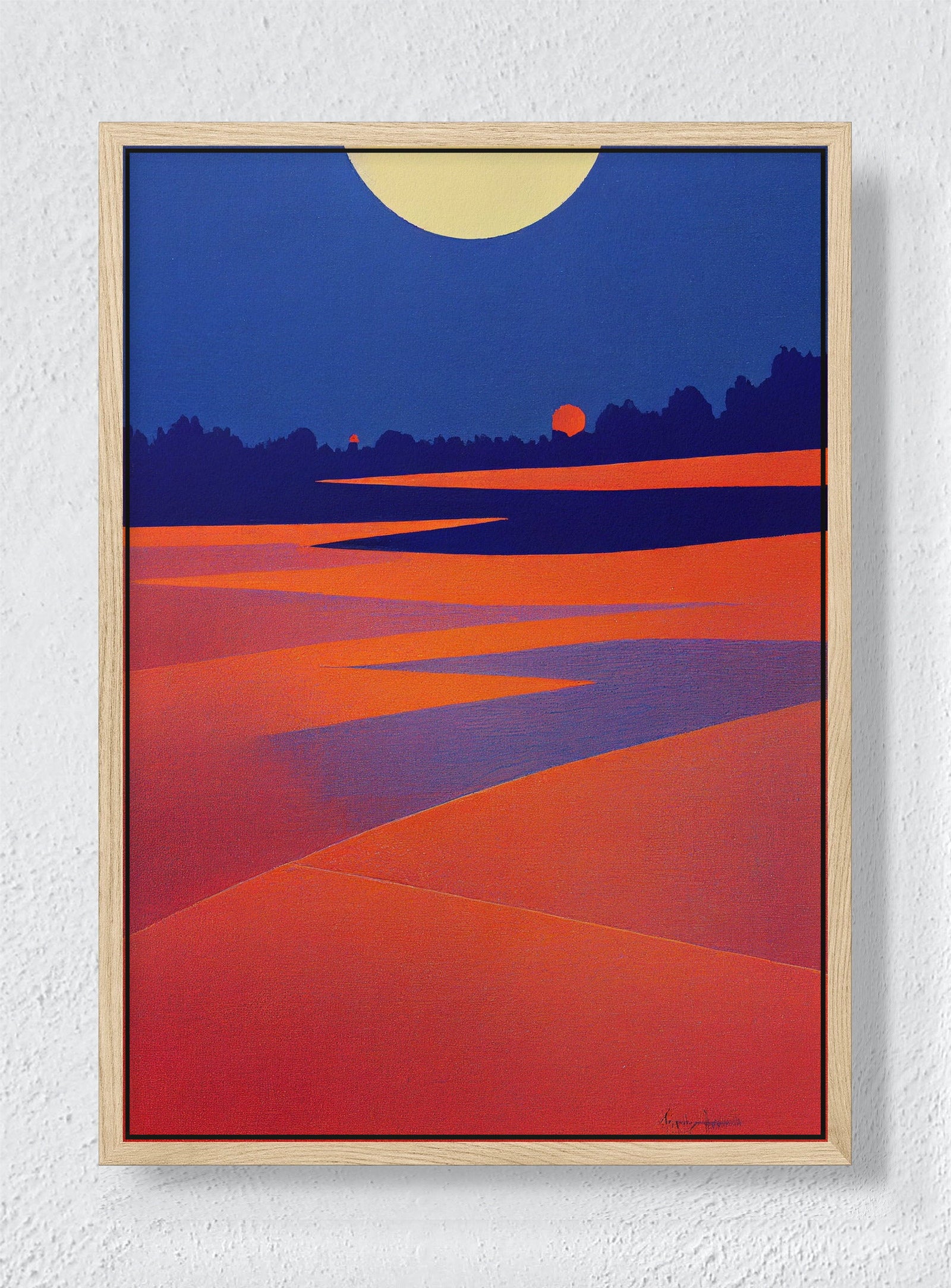 TWO SUNS - Natural frame canvas