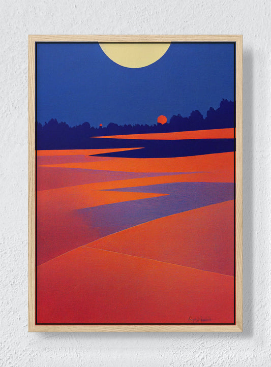 TWO SUNS - Natural frame canvas