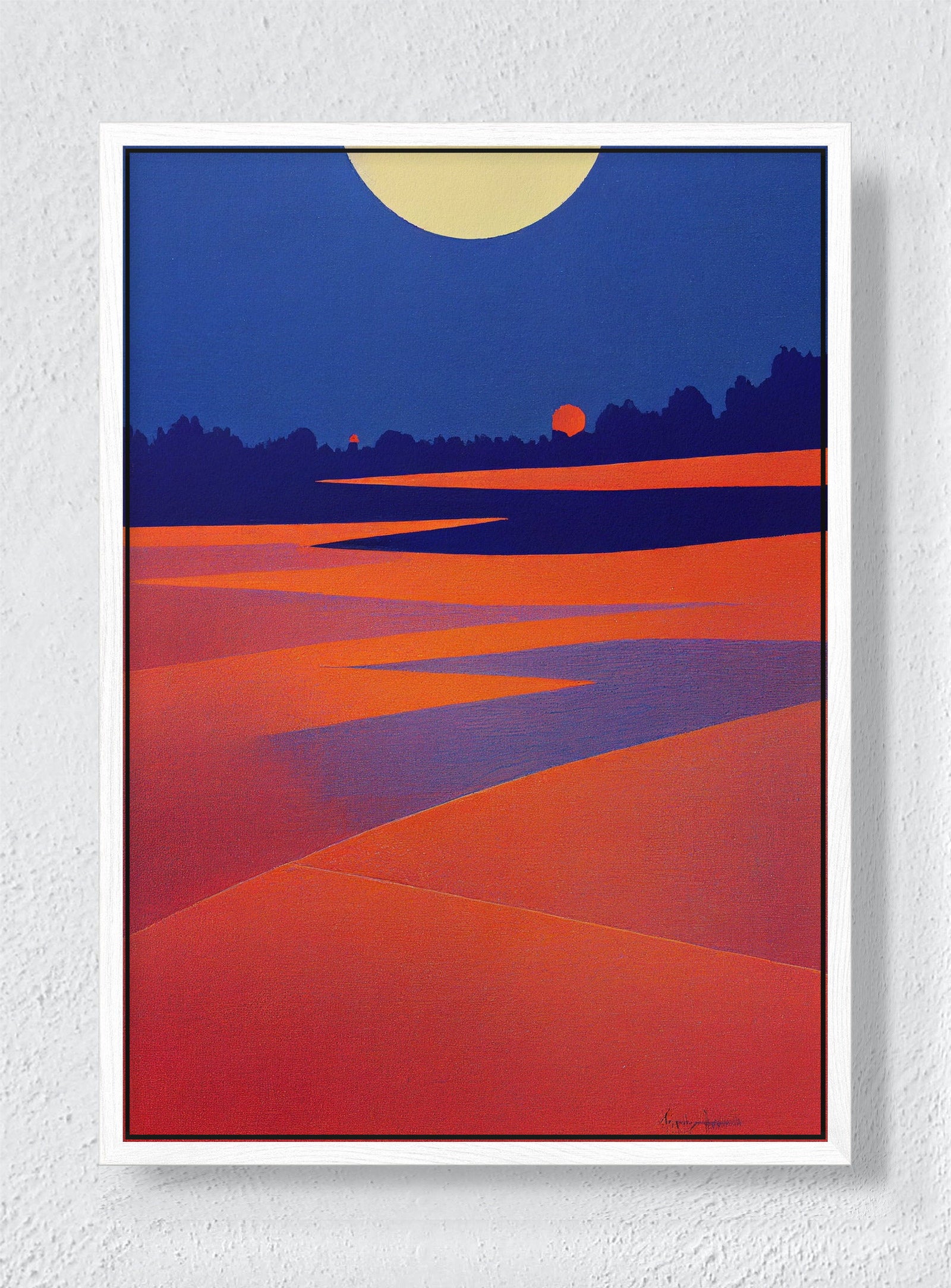 TWO SUNS - White frame canvas